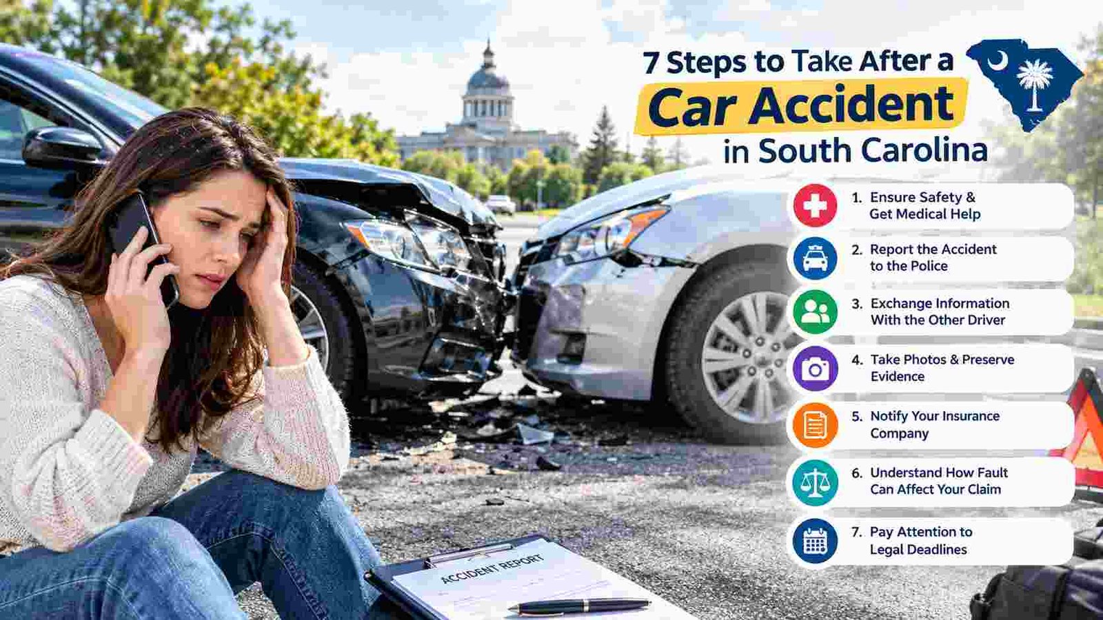 7 Important Steps to Take After a Car Accident in South Carolina